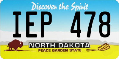 ND license plate IEP478