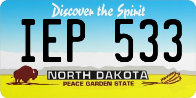 ND license plate IEP533