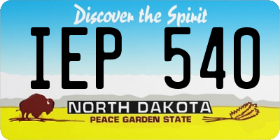 ND license plate IEP540