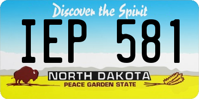 ND license plate IEP581