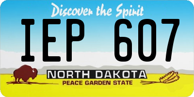 ND license plate IEP607