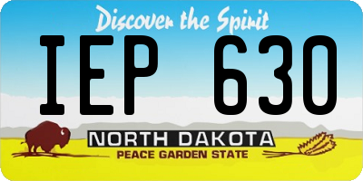 ND license plate IEP630