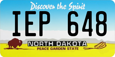 ND license plate IEP648
