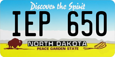ND license plate IEP650