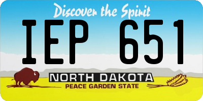 ND license plate IEP651