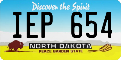 ND license plate IEP654