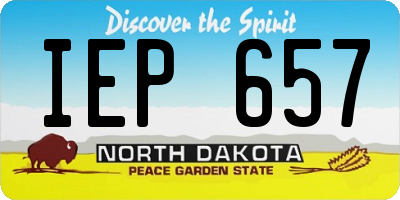 ND license plate IEP657