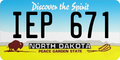 ND license plate IEP671