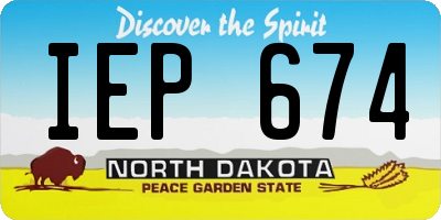 ND license plate IEP674