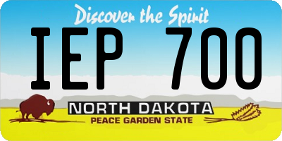 ND license plate IEP700