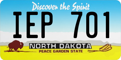 ND license plate IEP701