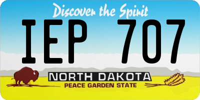 ND license plate IEP707