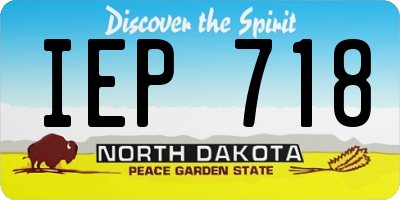 ND license plate IEP718