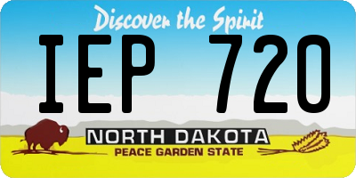 ND license plate IEP720