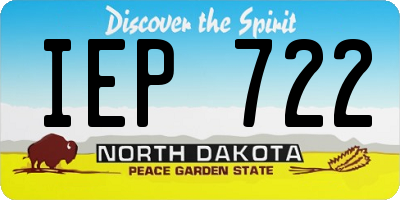 ND license plate IEP722
