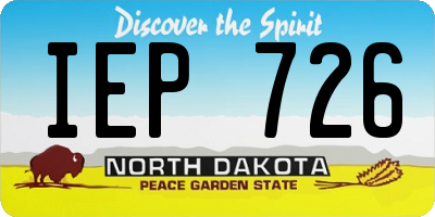 ND license plate IEP726