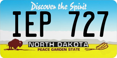ND license plate IEP727