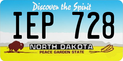 ND license plate IEP728