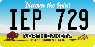 ND license plate IEP729