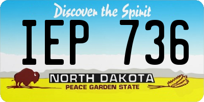 ND license plate IEP736