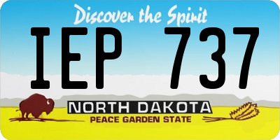 ND license plate IEP737
