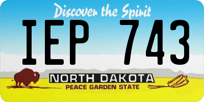 ND license plate IEP743