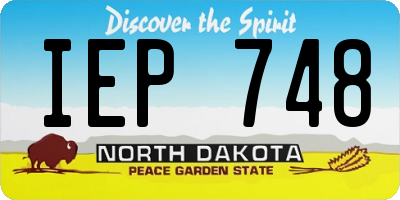 ND license plate IEP748