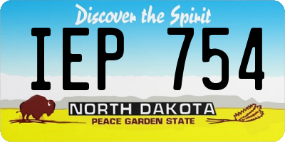 ND license plate IEP754