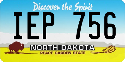 ND license plate IEP756