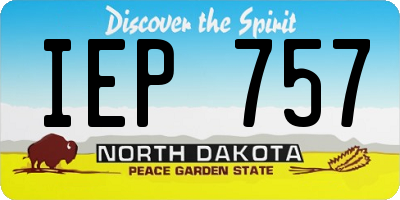 ND license plate IEP757