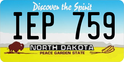 ND license plate IEP759