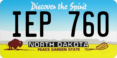 ND license plate IEP760