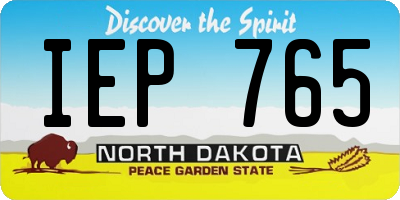 ND license plate IEP765