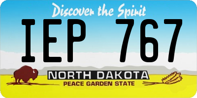 ND license plate IEP767