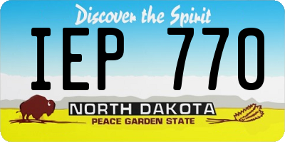 ND license plate IEP770