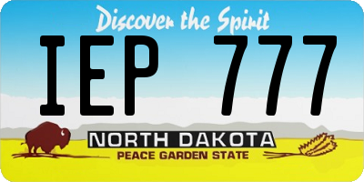 ND license plate IEP777