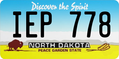 ND license plate IEP778