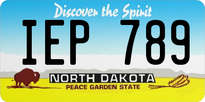 ND license plate IEP789