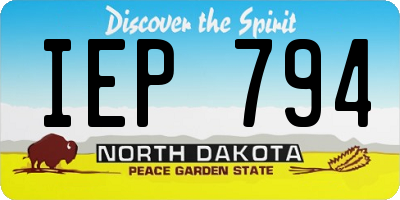 ND license plate IEP794