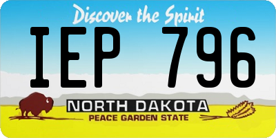 ND license plate IEP796