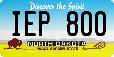 ND license plate IEP800