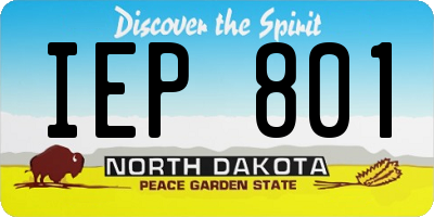ND license plate IEP801