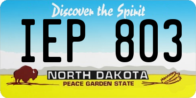 ND license plate IEP803
