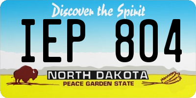 ND license plate IEP804