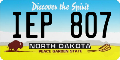 ND license plate IEP807