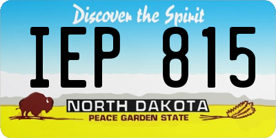 ND license plate IEP815