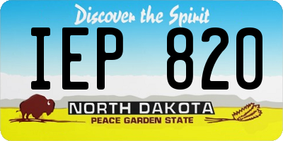 ND license plate IEP820