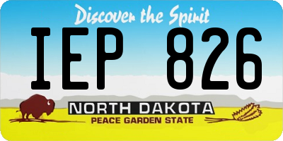 ND license plate IEP826