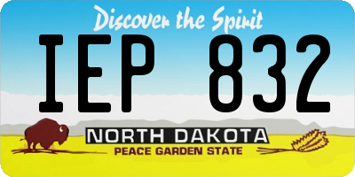 ND license plate IEP832