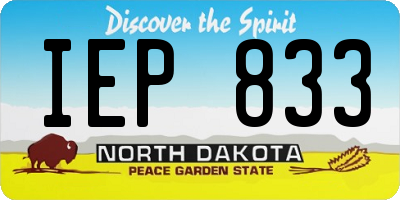 ND license plate IEP833